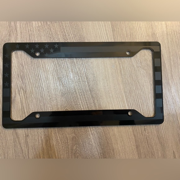 American Flag License Plate Frame Black Car Tag Frame, 2 - Picture 2 of 6